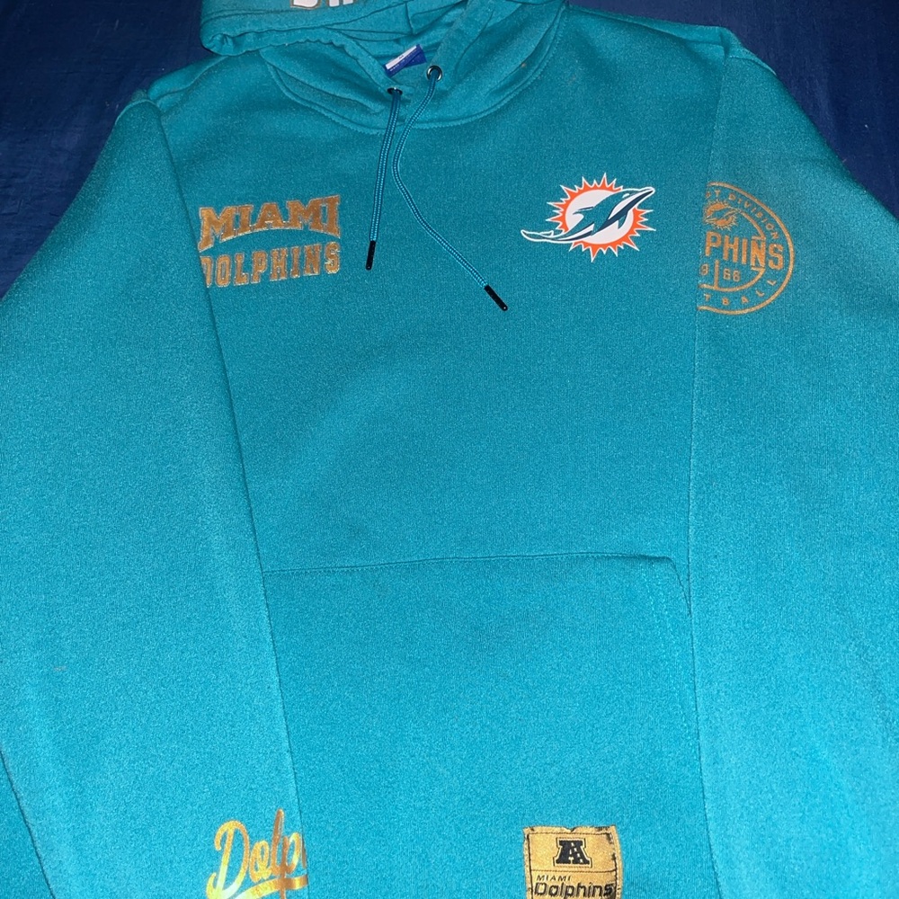NFL Miami Dolphins Teal Hoodie with Orange & White Accents